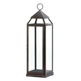 Accent Plus Tall Bronze Modern Candle Lantern - 25 inches