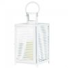 Accent Plus White Slatted Candle Lantern - 15 inches