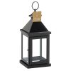 Gallery of Light Glossy Black Metal Candle Lantern - 14.25 inches
