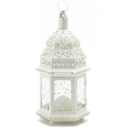 Accent Plus Vine Patterned Glass Garden Lantern - 12.5 inches