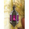 Accent Plus Purple Glass Hanging Candle Lantern