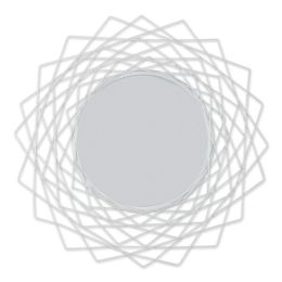 Accent Plus Metal Geometric Wall Mirror - White