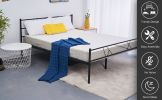 EASE-WAY Twin Size Bed Frames Metal, Modern Style Headboard and Footboard, Easy Assembly, Premium Stable Steel Slat Support, No Box Spring Needed (Bla