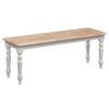 Dunawest Grained Rectangular Wooden Bench with Turned Legs, Natural Brown and White
