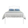 twin size single bed frame in white color for adult and children used in bedroom or dormitory with large storage space under the bed