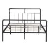Metal Bed Frame Full with Headboard and Footboard, Noise-Free and Anti-Slip Mattress Foundation, Platform Bed Frame No Box Spring Needed RT