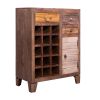 DunaWest 35 Inch 3 Drawer Wooden 15 Bottle Wine Accent Cabinet with 1 Door Storage, Brown
