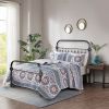 Bed Frame Twin Size Metal Platform Bed , Box Spring Replacement with Headboard Black
