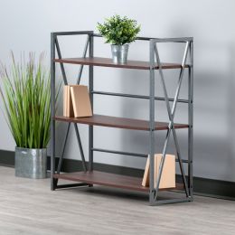 Isa 3-Tier Shelf, Graphite & Walnut