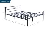 Full Bed Frames with Modern Headboard, Metal Bed-Frame with Storage, No Box Spring Needed, Heavy Duty Steel Slat,Easy Assembly (Elegant Black)