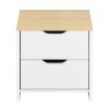 18.9'' Tall 2 - Drawer Nightstand in White/Beige