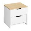 18.9'' Tall 2 - Drawer Nightstand in White/Beige