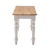 Dunawest Grained Rectangular Wooden Bench with Turned Legs, Natural Brown and White