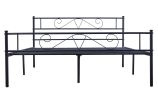 Queen Metal Bed Frame , Modern Headboard and Footboard, Premium Stable Steel Slat Support Mattress Foundation (Elegant Black)