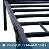 Queen Metal Bed Frame , Modern Headboard and Footboard, Premium Stable Steel Slat Support Mattress Foundation (Elegant Black)