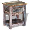 Side Table with 1 Drawer Solid Reclaimed Wood 17"x13"x20"