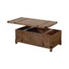 DunaWest Rustic Single Drawer Mango Wood Coffee Table with Lift Top Storage & Compartments, Brown