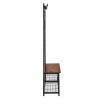 Coat Rack Shoe Bench, Storage Bench, Wood Look Furniture with Metal Frame, 3-in-1 Design