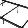 Bed Frame Twin Size Metal Platform Bed , Box Spring Replacement with Headboard Black