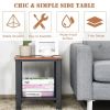 Industrial End Table 2-Tier Side Table