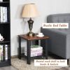 Industrial End Table 2-Tier Side Table