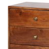 DunaWest 20 Inch Mango Wood Storage Chest, 3 Drawers, Grain Details, Cherry Brown