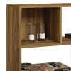 DunaWest Valerie 23 Inch Wooden Bookcase with 4 Compartments and Grains, Honey Brown