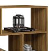 DunaWest Valerie 23 Inch Wooden Bookcase with 4 Compartments and Grains, Honey Brown