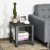 Industrial End Table 2-Tier Side Table