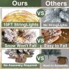 2ft Tabletop Christmas Tree with Light Artificial Small Mini Fall Decoration with Flocked Snow, Thanksgiving Decor & Xmas Ornaments for Table Top for