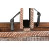 DunaWest 35 Inch Handcrafted Acacia Wood Trunk Coffee Table With Storage, Metal Sled Base, Distressed Brown, Black