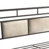 Modern Metal Bed Frame, Mattress Foundation with Upholstered Headboard and Footboard, with Strong Metal Slats Support and 11 Inches Underbed Space, No