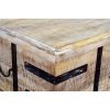 DunaWest Farmhouse Mango Wood Lift Top Storage Coffee Table with Metal Inlays, Brown and Black