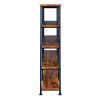 DunaWest 63 Inch Industrial 4 Tier Shelf Bookshelf, Particleboard, Metal Frame, Brown, Black