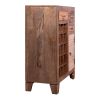 DunaWest 35 Inch 3 Drawer Wooden 15 Bottle Wine Accent Cabinet with 1 Door Storage, Brown
