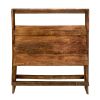 DunaWest 42 Inch Rectangular Mango Wood Home Office Desk, Top Shelf, X Shaped Folding Frame, Brown