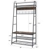 Good & Gracious Coat Rack Entryway Organizer/ Hall Tree with Bench, Shoe Storage and Multiple Coat Hooks