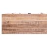 DunaWest 6 Drawer Grained Rustic Mango Wood Home Office Desk with Straight Legs, Weathered Brown