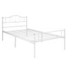 twin size single bed frame in white color for adult and children used in bedroom or dormitory with large storage space under the bed