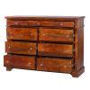 DunaWest Sideboard with 9 Drawers and Wooden Frame, Cherry Brown