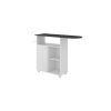 DunaWest Wooden Ironing Board Storage cabinet with 3 Open Compartments, White and Gray