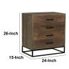 DunaWest Storage Chest with 4 Drawers and Wooden Frame, Gray and Black