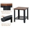 Industrial End Table 2-Tier Side Table