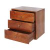 DunaWest 20 Inch Mango Wood Storage Chest, 3 Drawers, Grain Details, Cherry Brown