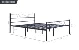 EASE-WAY Twin Size Bed Frames Metal, Modern Style Headboard and Footboard, Easy Assembly, Premium Stable Steel Slat Support, No Box Spring Needed (Bla