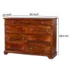 DunaWest Sideboard with 9 Drawers and Wooden Frame, Cherry Brown