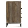DunaWest Storage Chest with 4 Drawers and Wooden Frame, Gray and Black