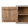 DunaWest Wooden Entryway Cabinet with 2 Doors and Metal Frame, Antique White and Black