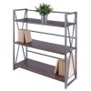 Isa 3-Tier Shelf, Graphite & Walnut