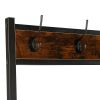 Coat Rack Shoe Bench, Storage Bench, Wood Look Furniture with Metal Frame, 3-in-1 Design